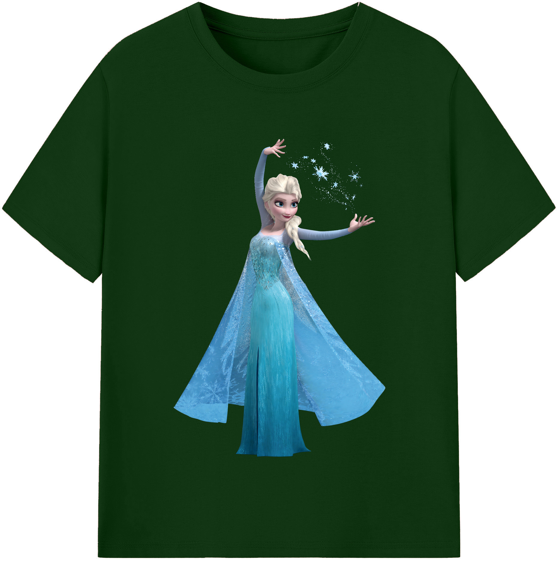 （画像用） アナと雪の女王 アンナ エルサ Frozen Anna Elsa 綿100％半袖Tシャツ（フロントプリント）